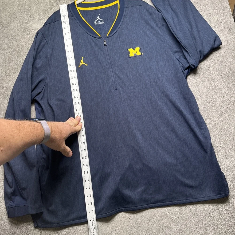 Nike Michigan Jumpman Half Zip Pullover Navy Blue‎ Performance Top XXL